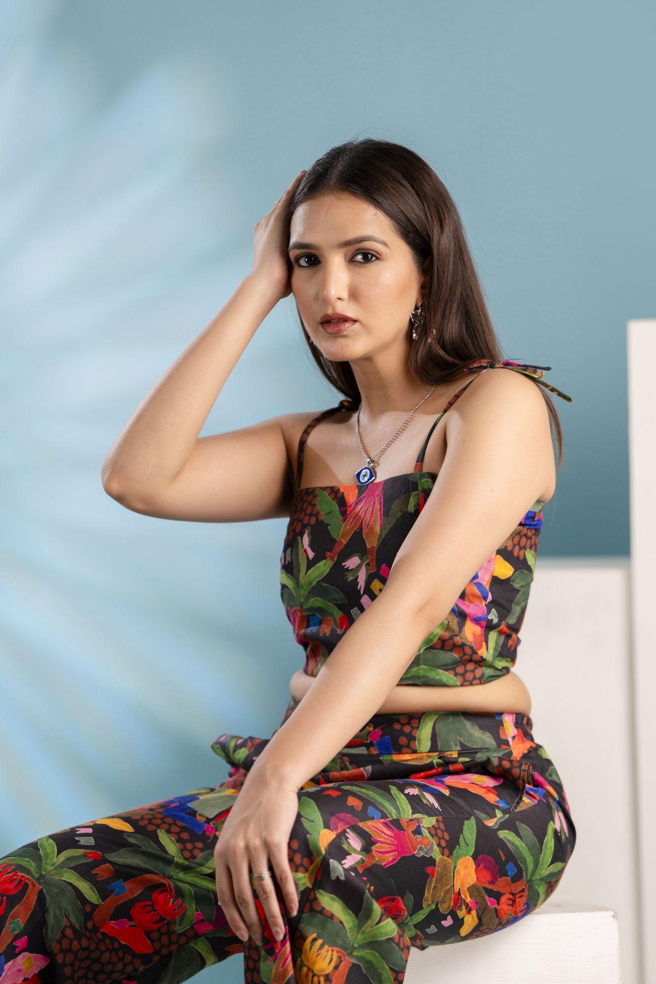 Black Printed Floral Co-ord Set