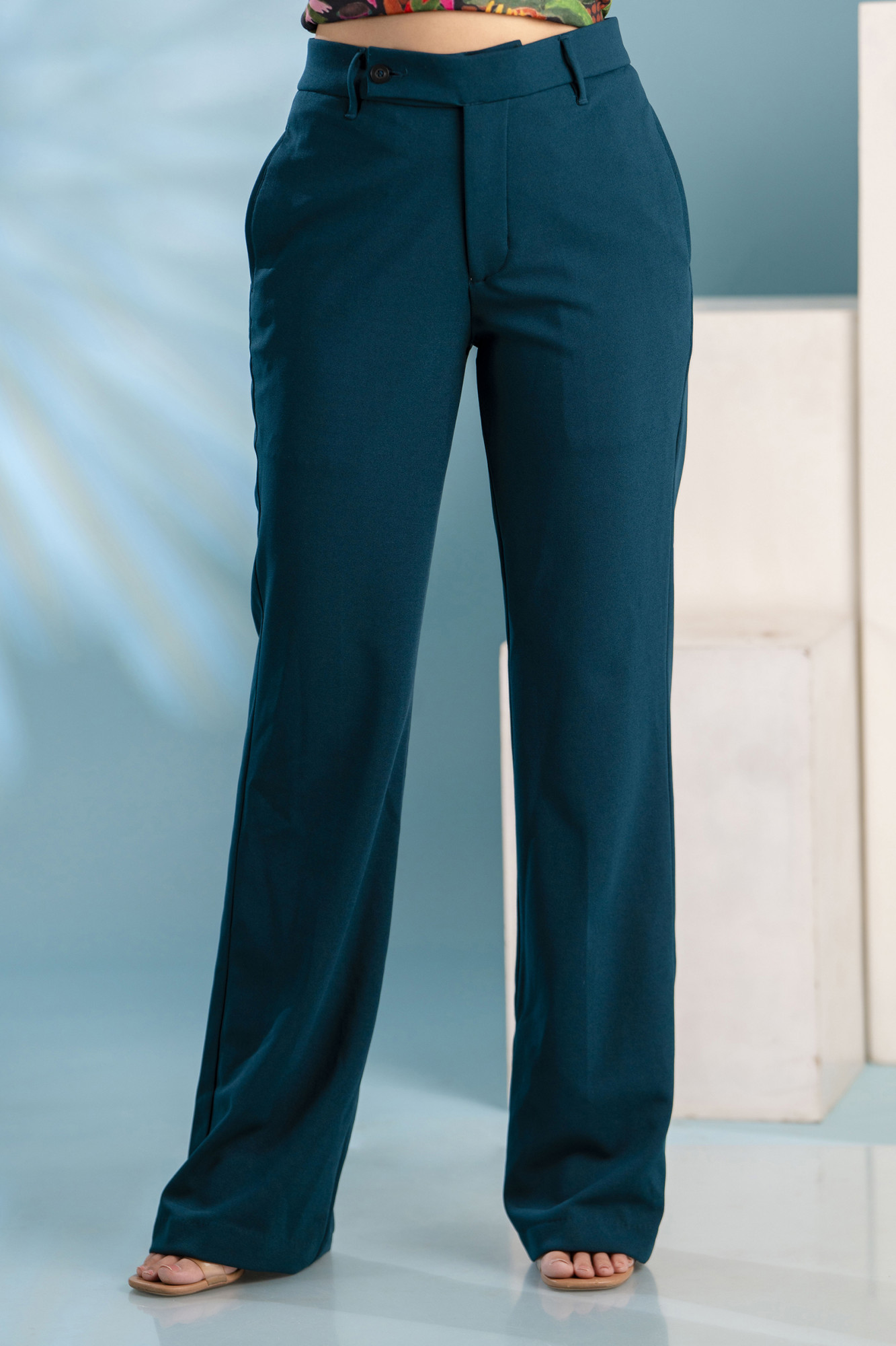 Bottle Green Flared Pants