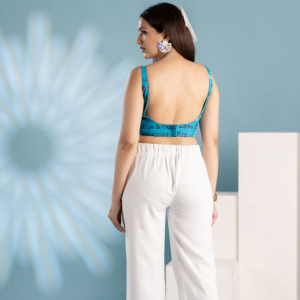 Blue White Patchy Co-ord Set