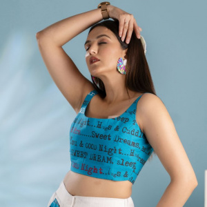 Blue White Patchy Co-ord Set
