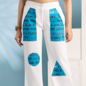 Blue White Patchy Co-ord Set