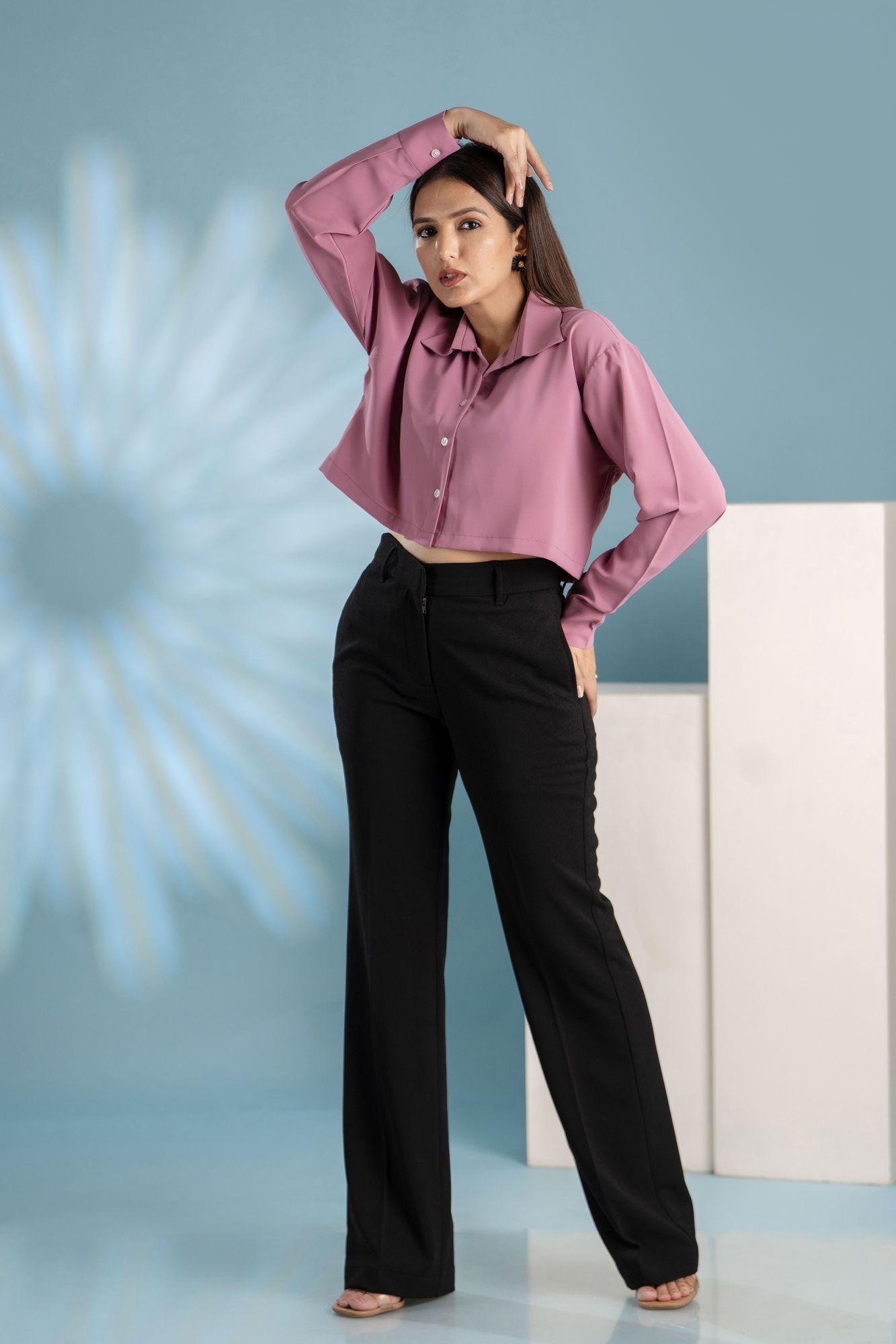 Pastel Pink Crop Shirt