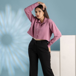 Pastel Pink Crop Shirt