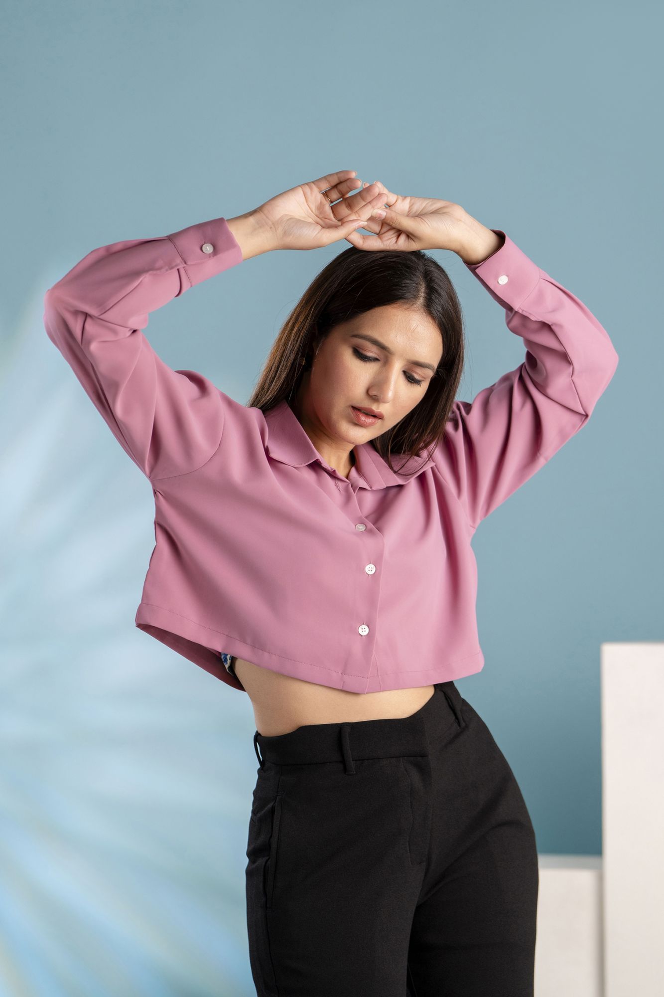 Pastel Pink Crop Shirt