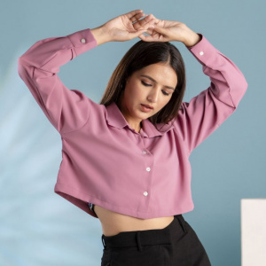 Pastel Pink Crop Shirt