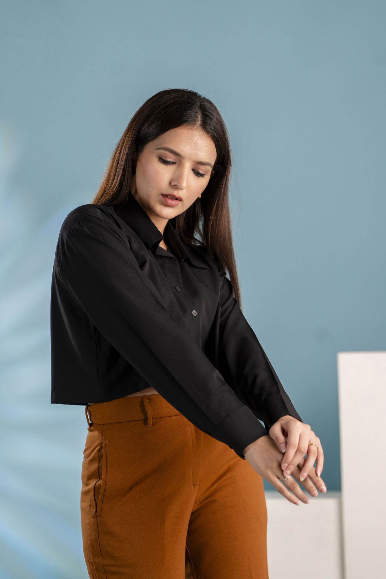 Black Crop Shirt