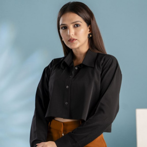 Black Crop Shirt