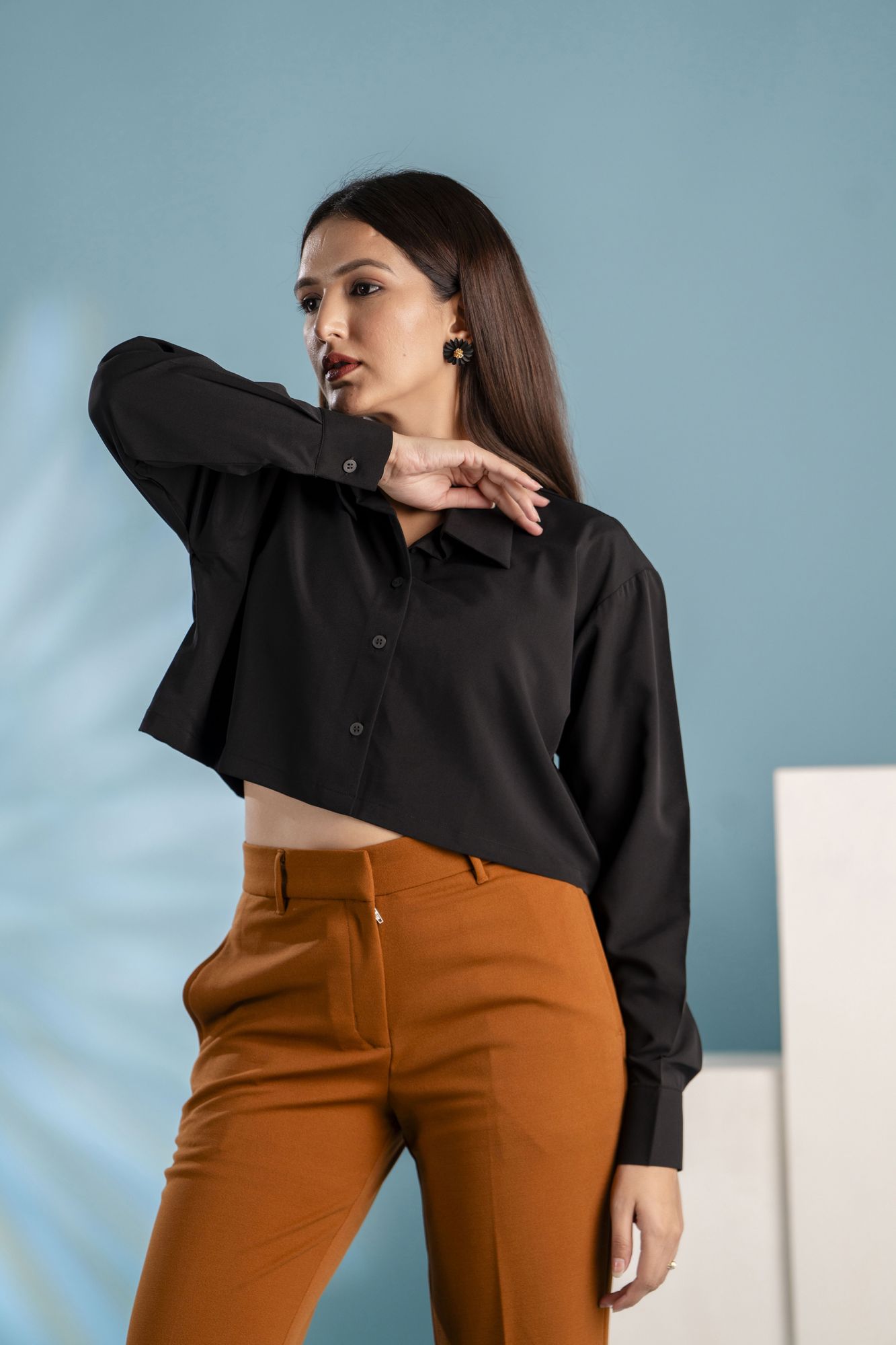 Black Crop Shirt