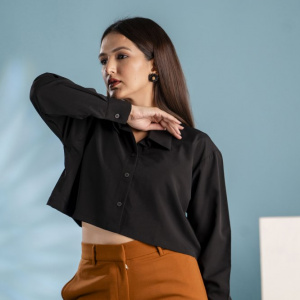 Black Crop Shirt