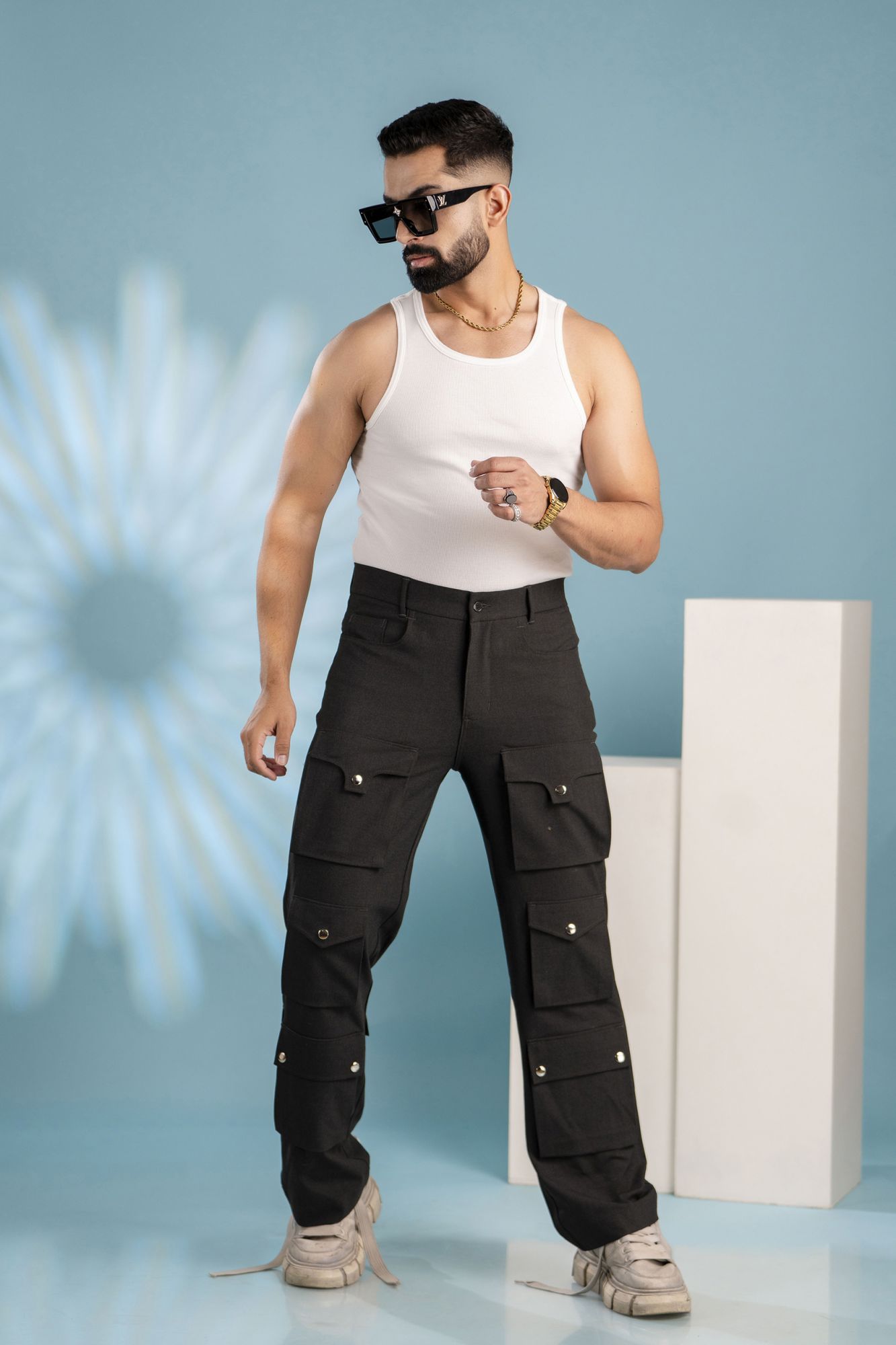 Sixteen Pocket Baggy Cargo Pants