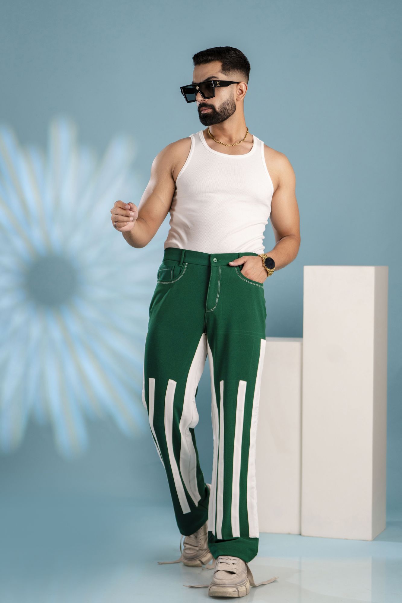 Laced Up Pants In Green