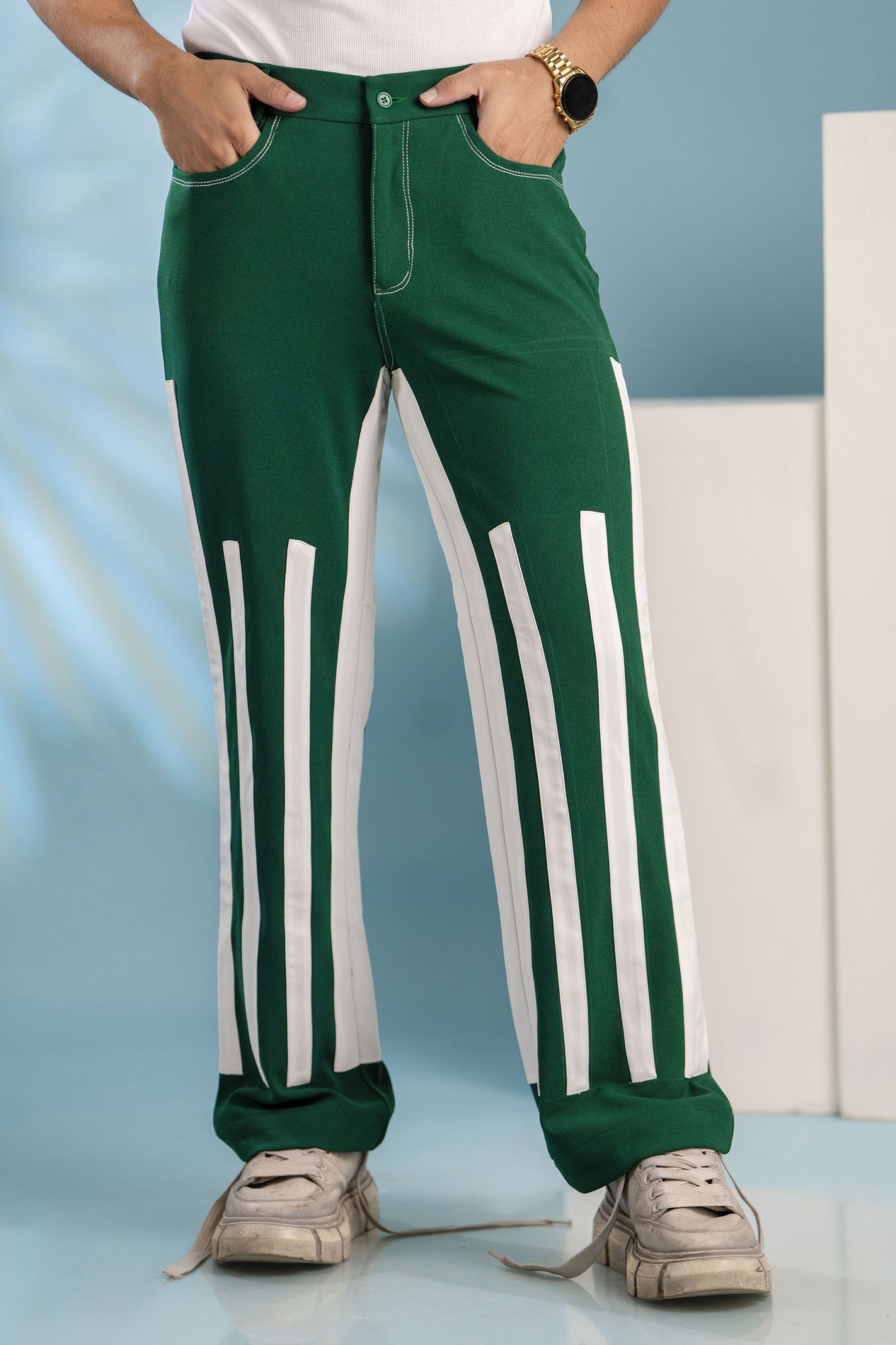 Laced Up Pants In Green