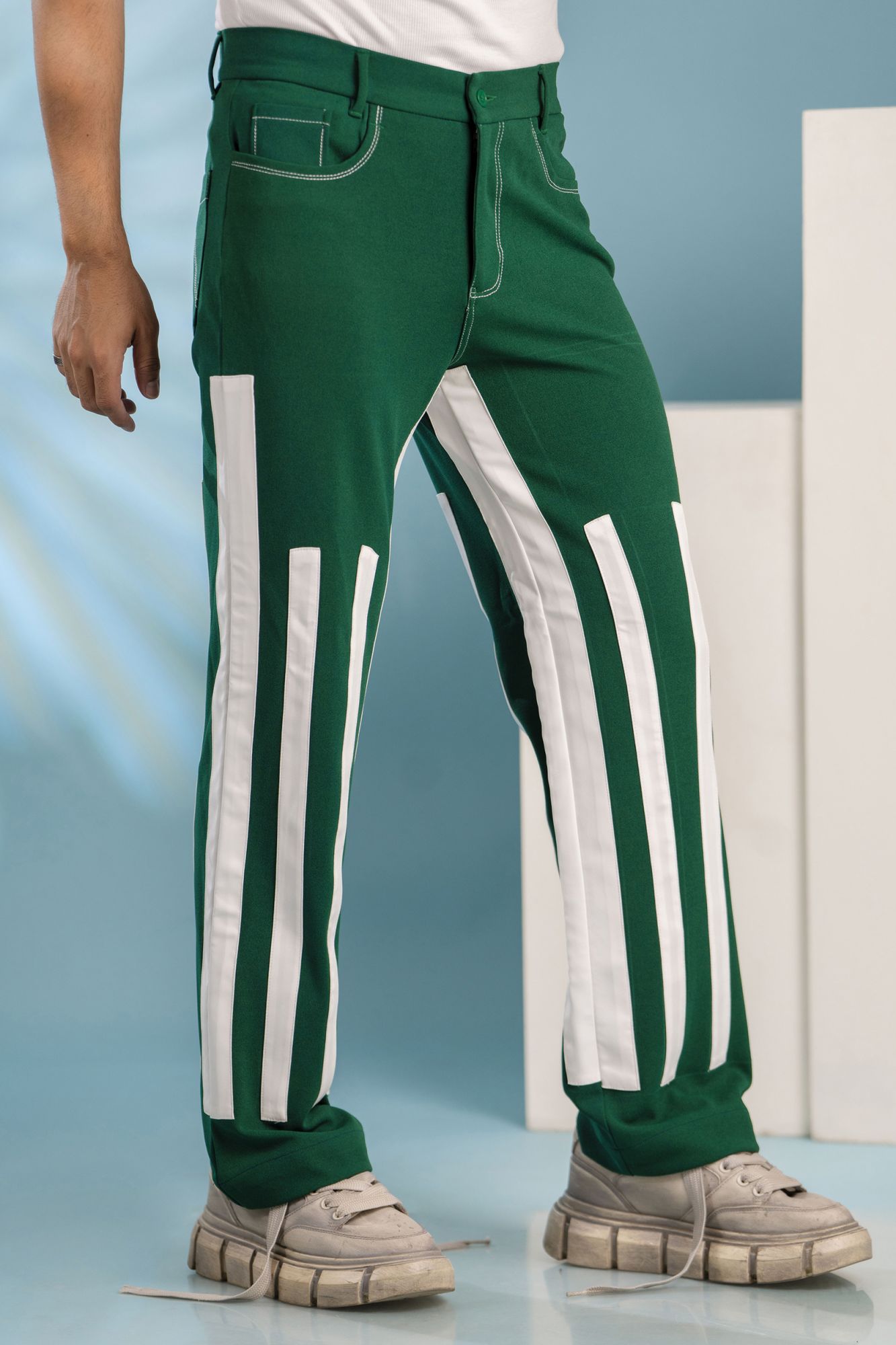Laced Up Pants In Green