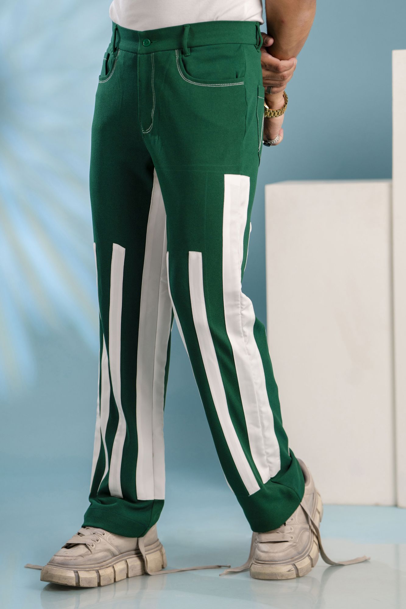 Laced Up Pants In Green