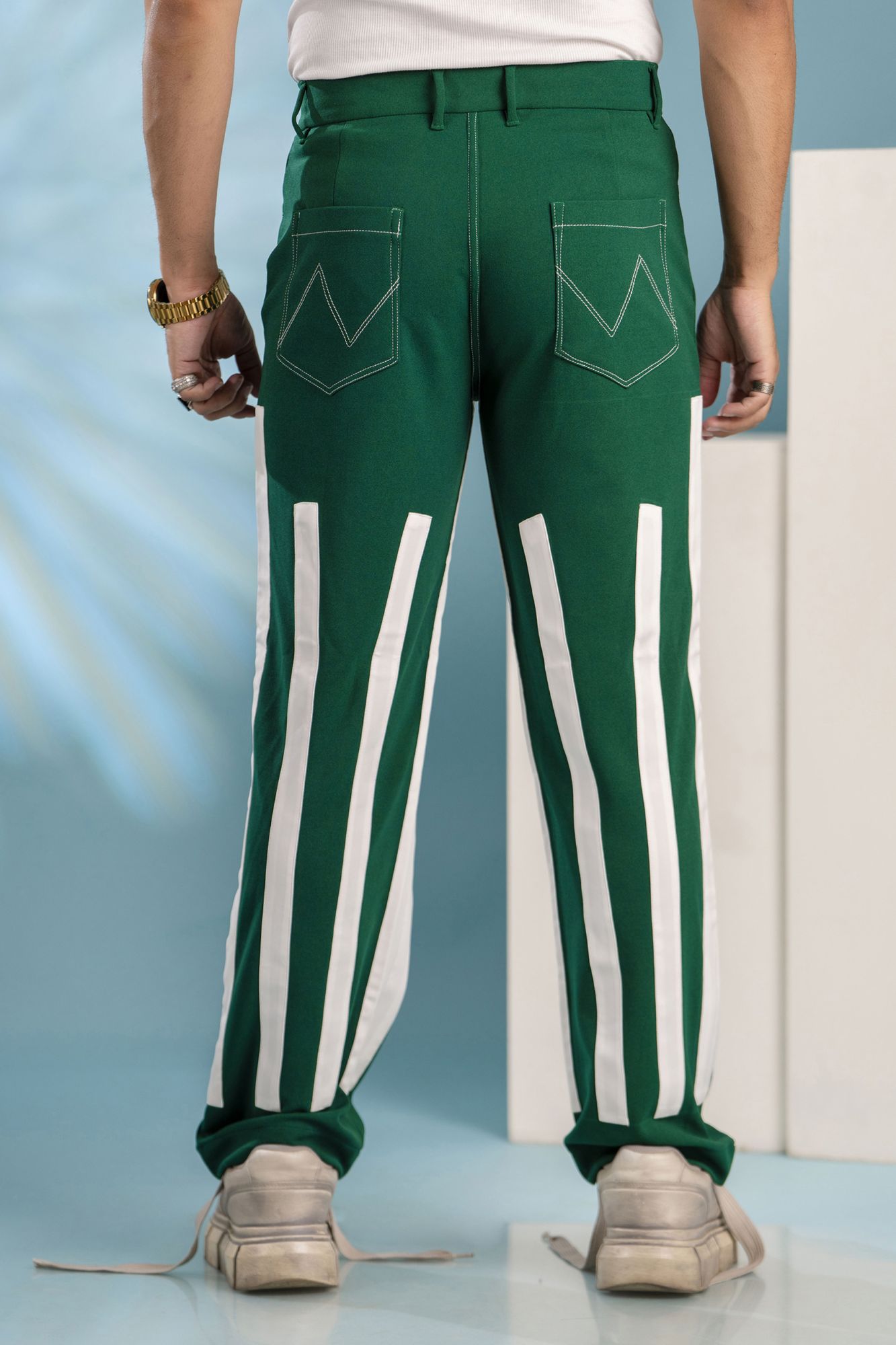 Laced Up Pants In Green