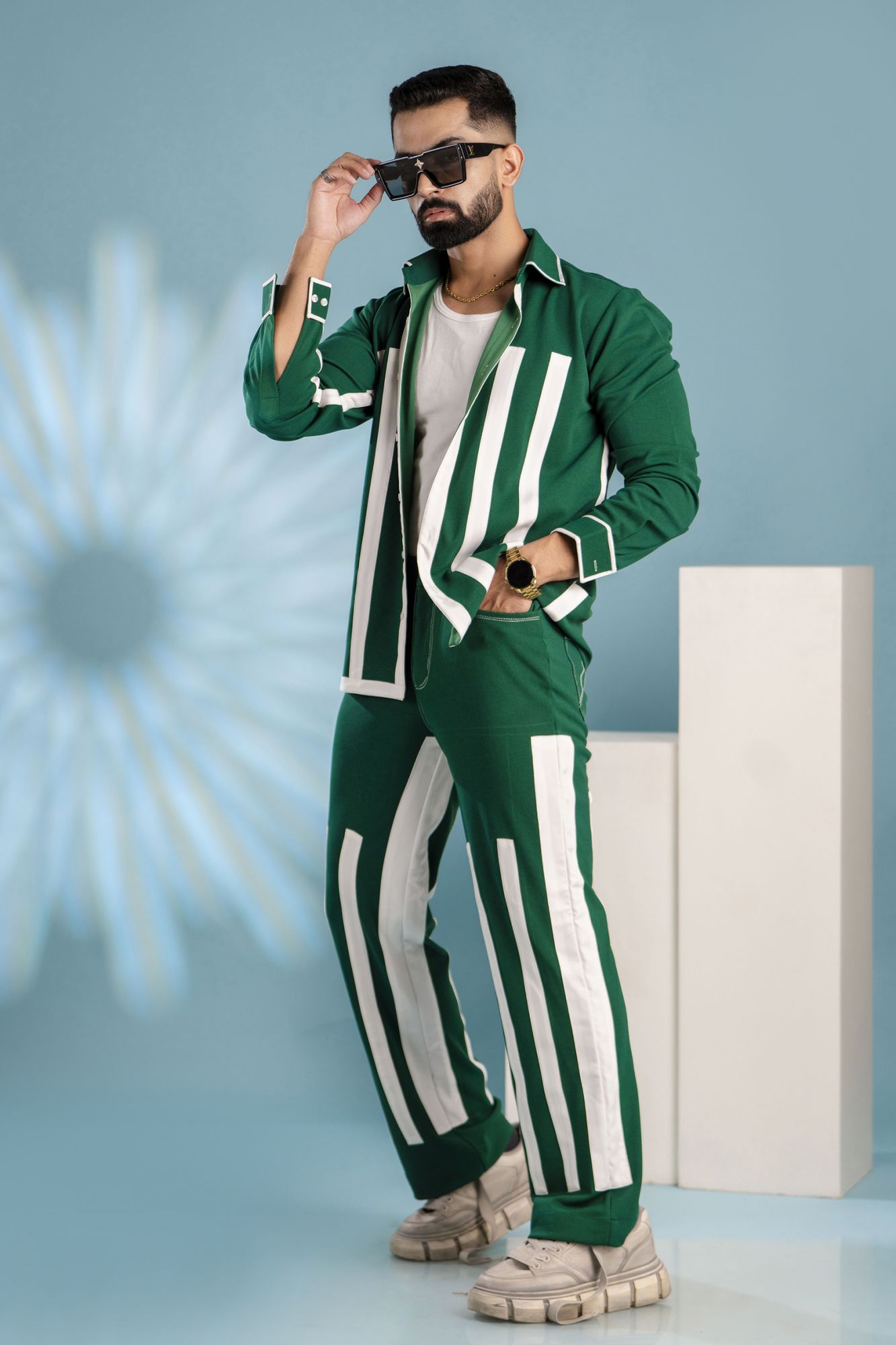 Laced Up Shacket In Green