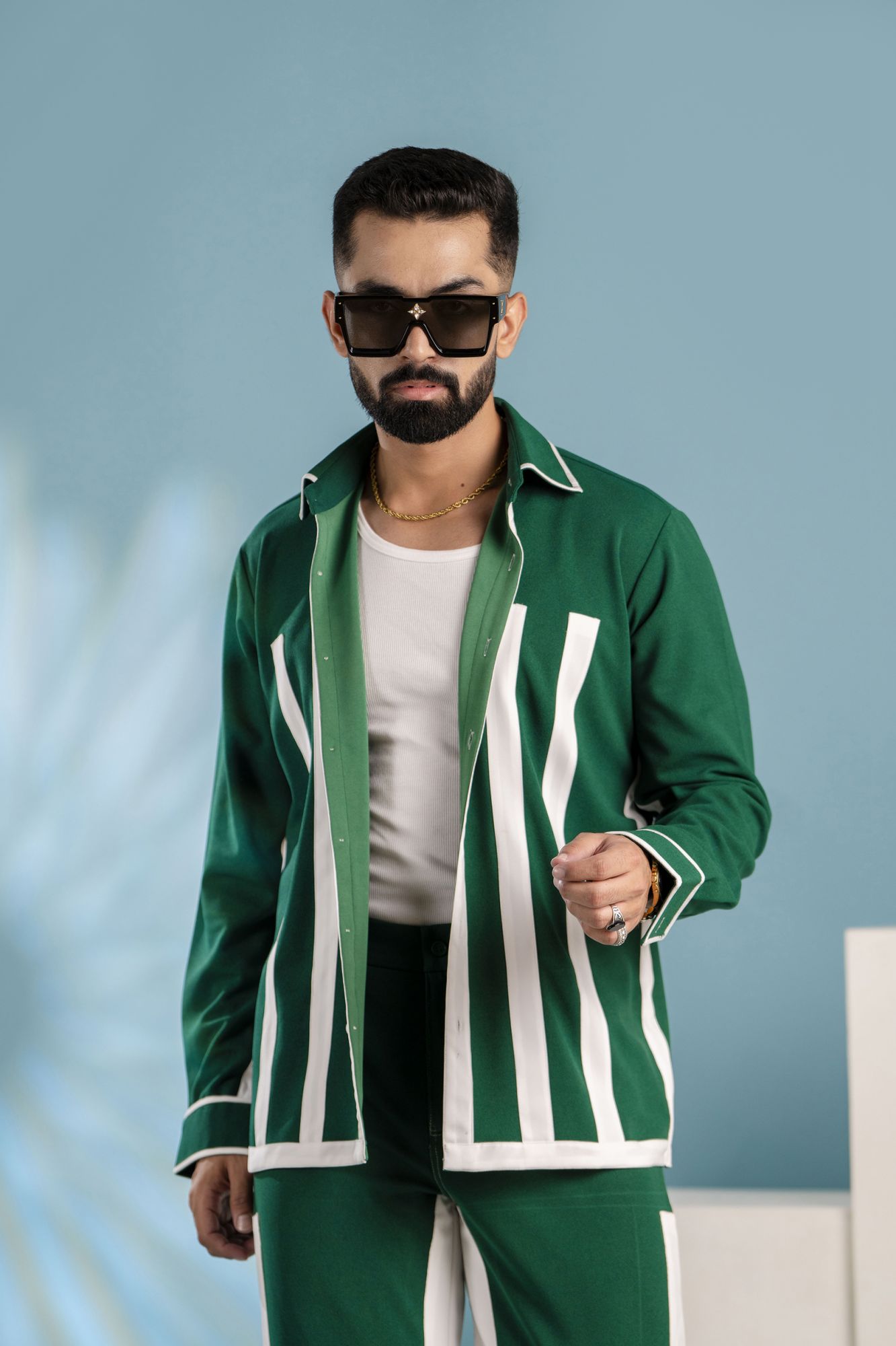 Laced Up Shacket In Green