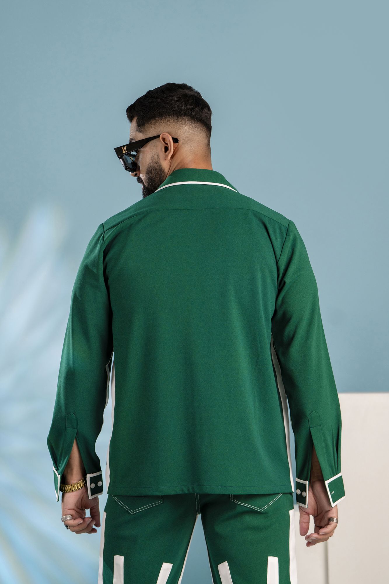 Laced Up Shacket In Green