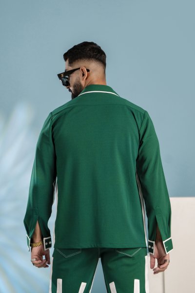 Laced Up Shacket In Green