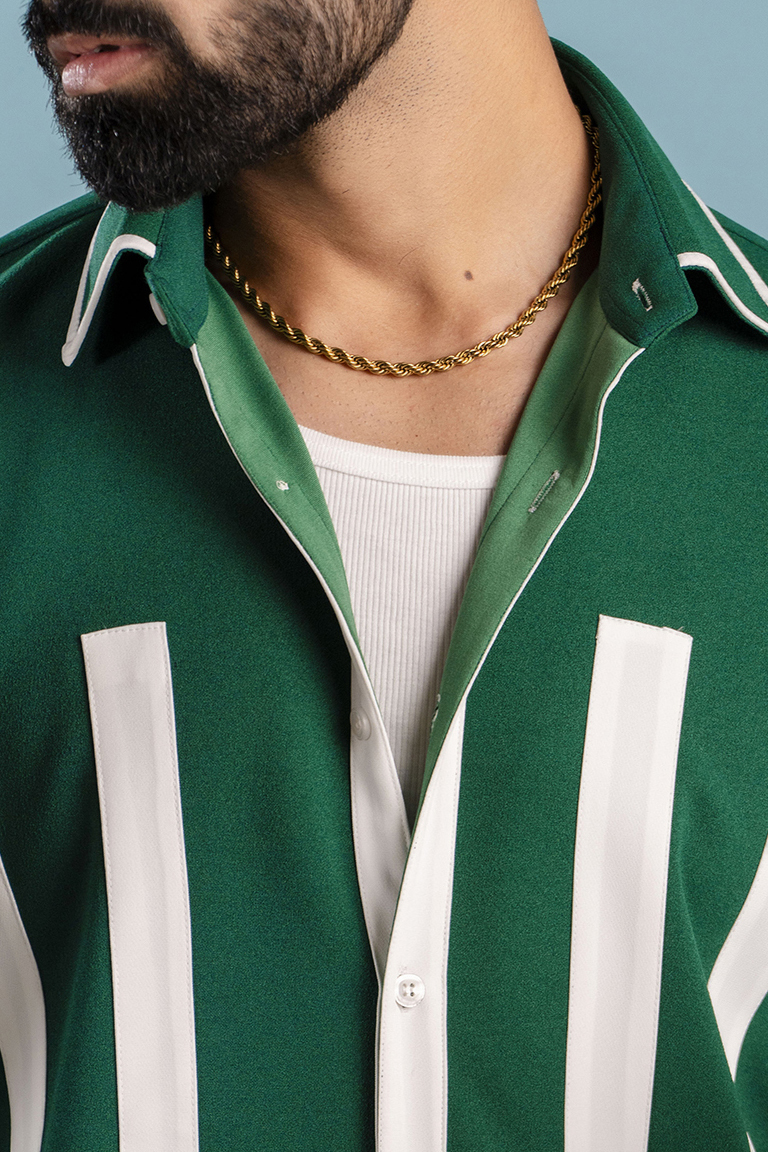 Laced Up Shacket In Green