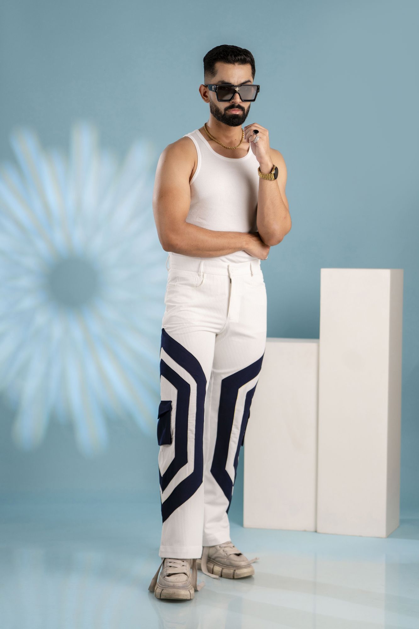 Laced Up Corduroy Cargo Pants