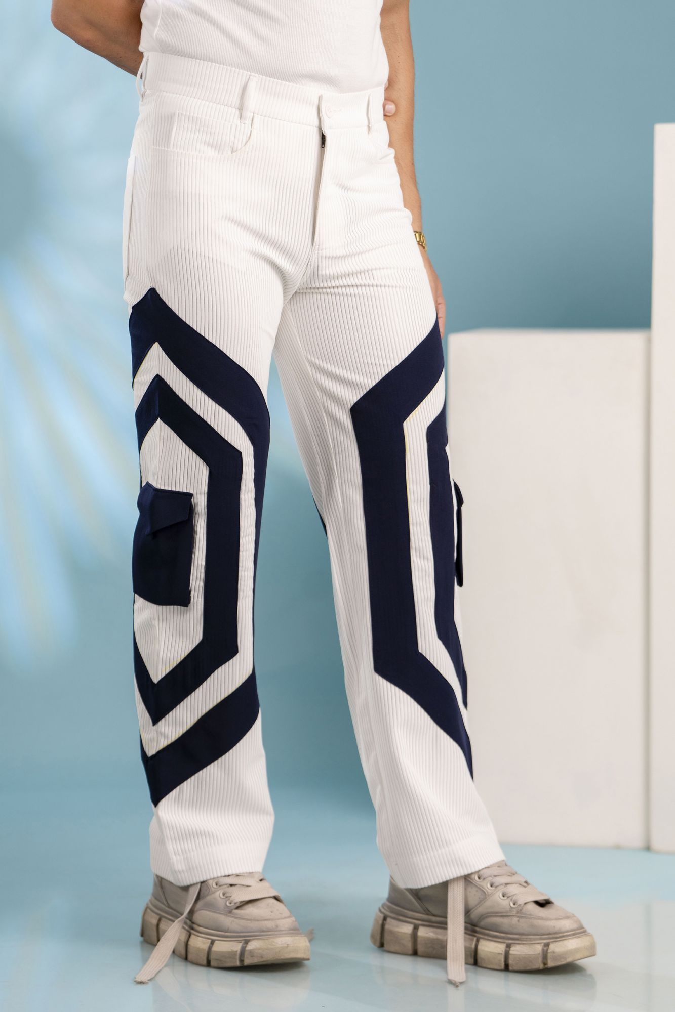 Laced Up Corduroy Cargo Pants