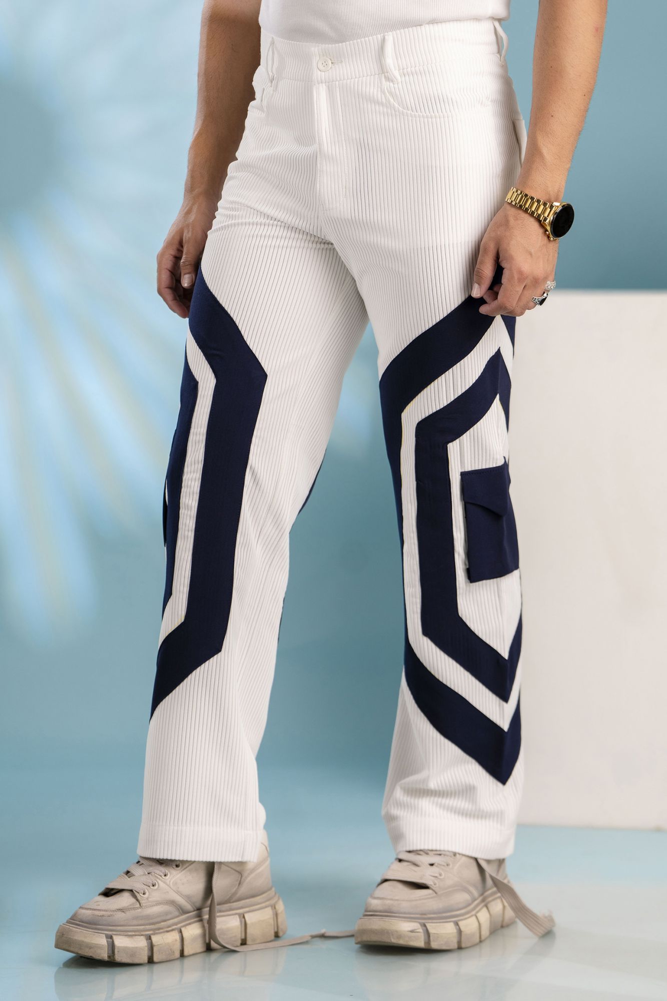 Laced Up Corduroy Cargo Pants