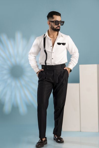 Black Corduroy Gurkha Pants