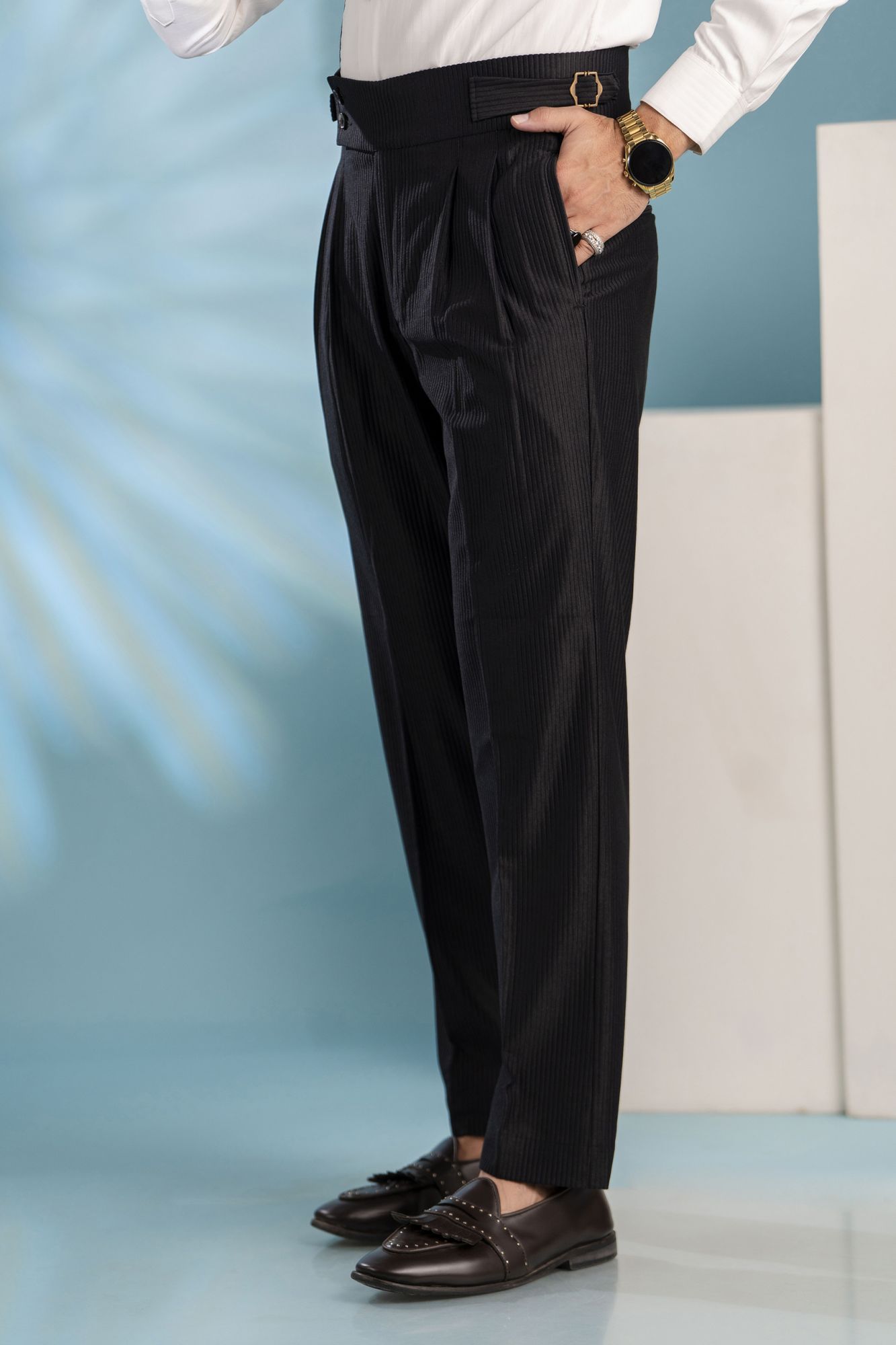 Black Corduroy Gurkha Pants
