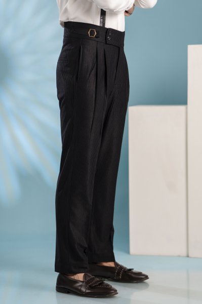 Black Corduroy Gurkha Pants