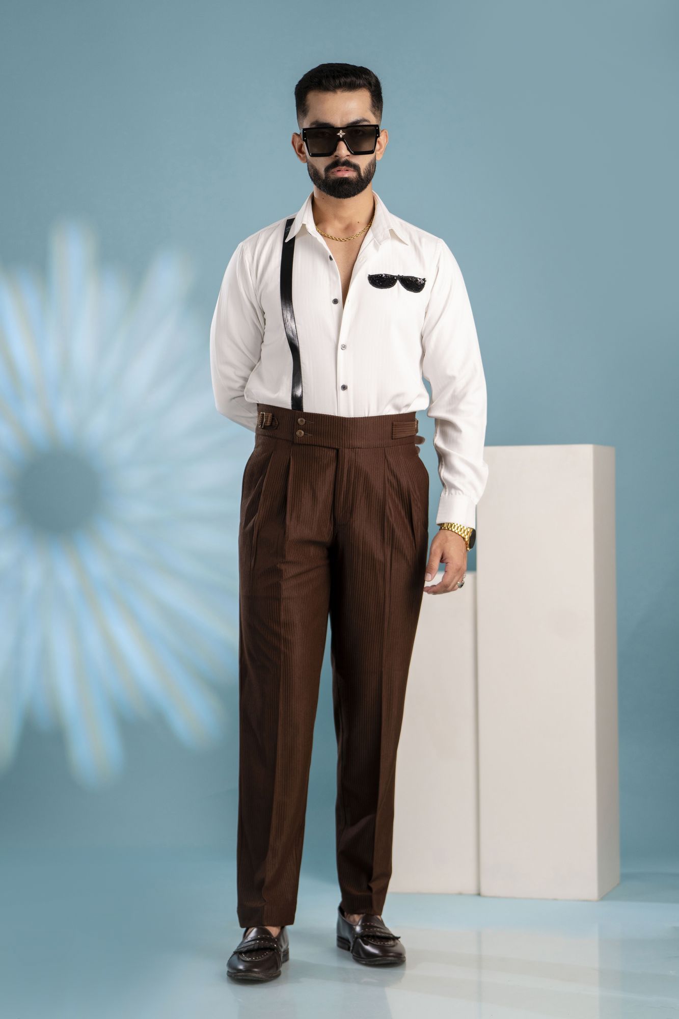Brown Corduroy Gurkha Pants