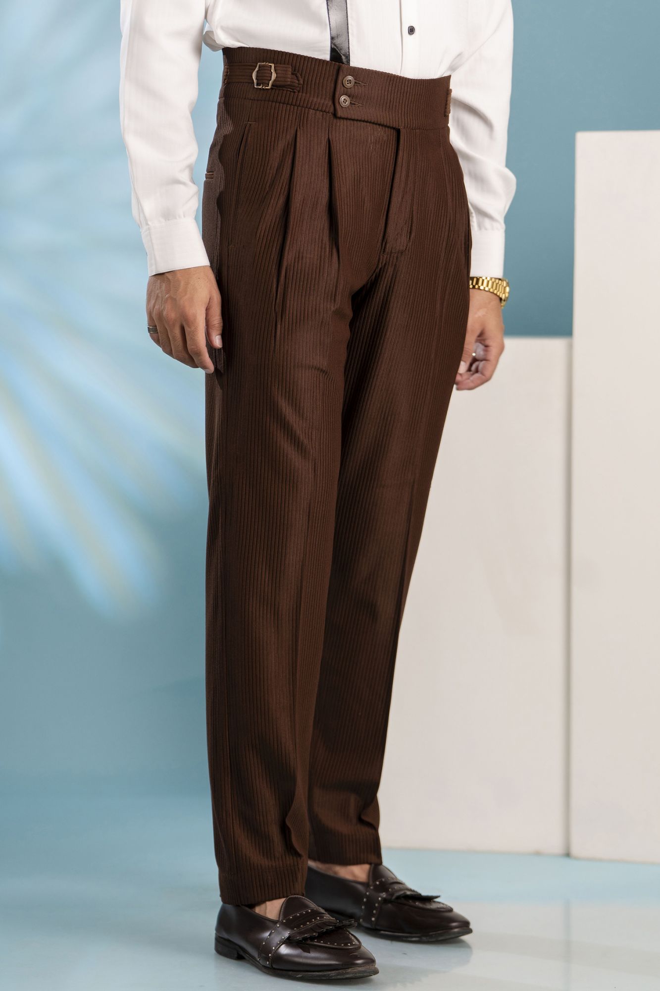 Brown Corduroy Gurkha Pants