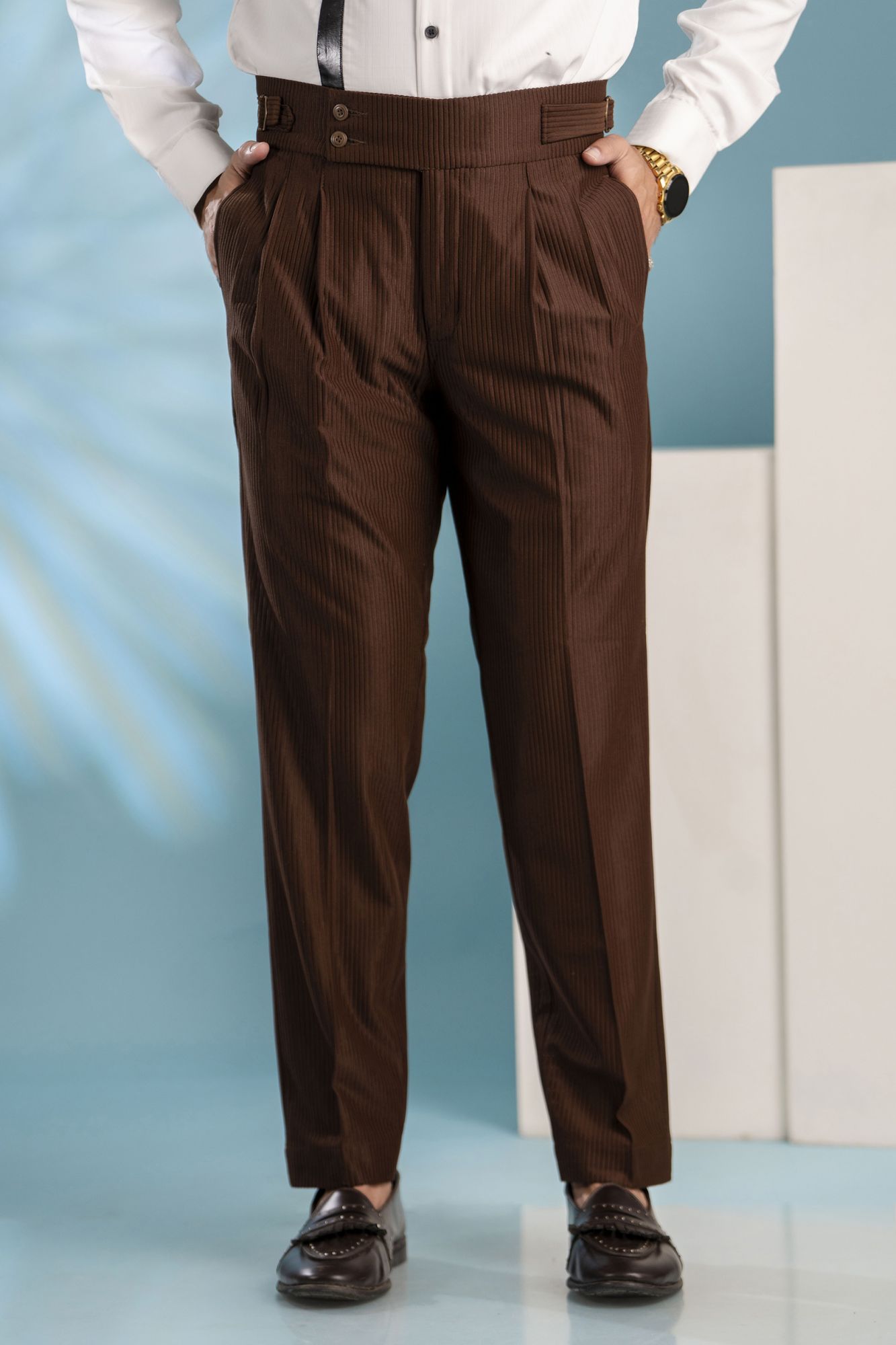 Brown Corduroy Gurkha Pants