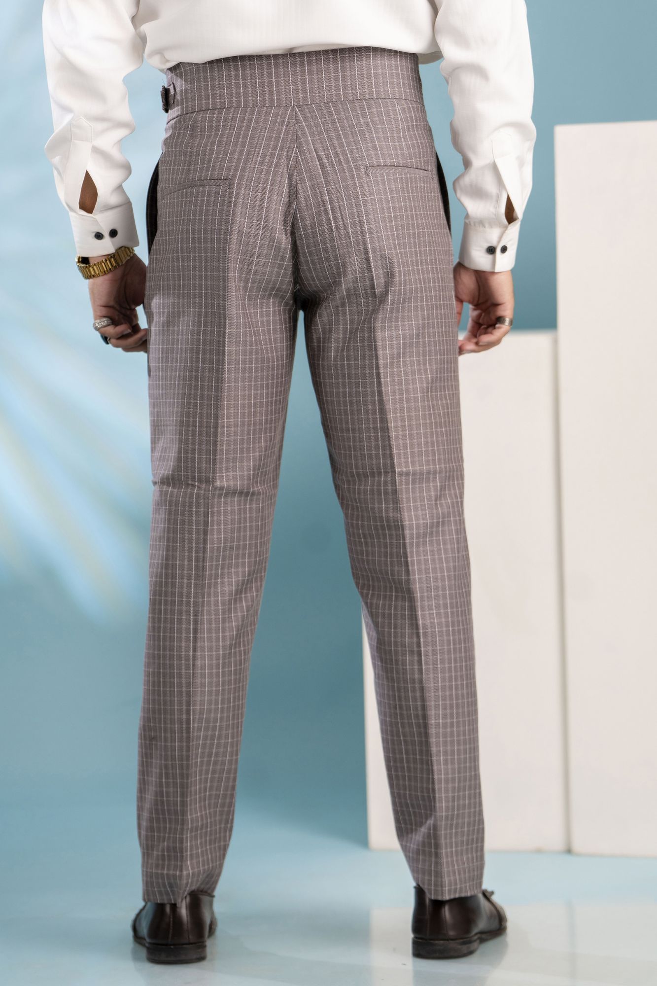 Tailored Fit Gurkha Pants in Checks
