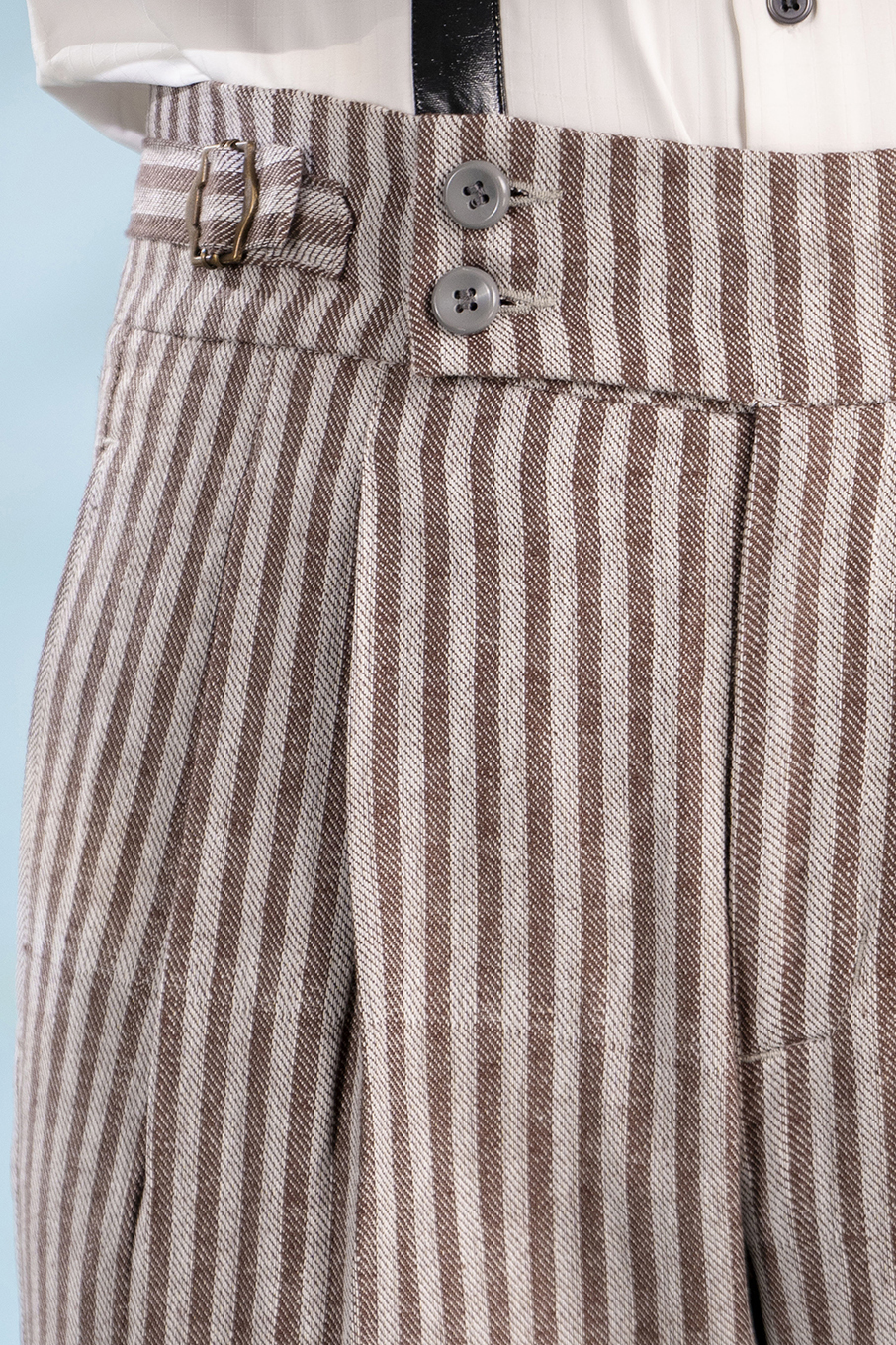 Striped Gurkha Pants In Grey
