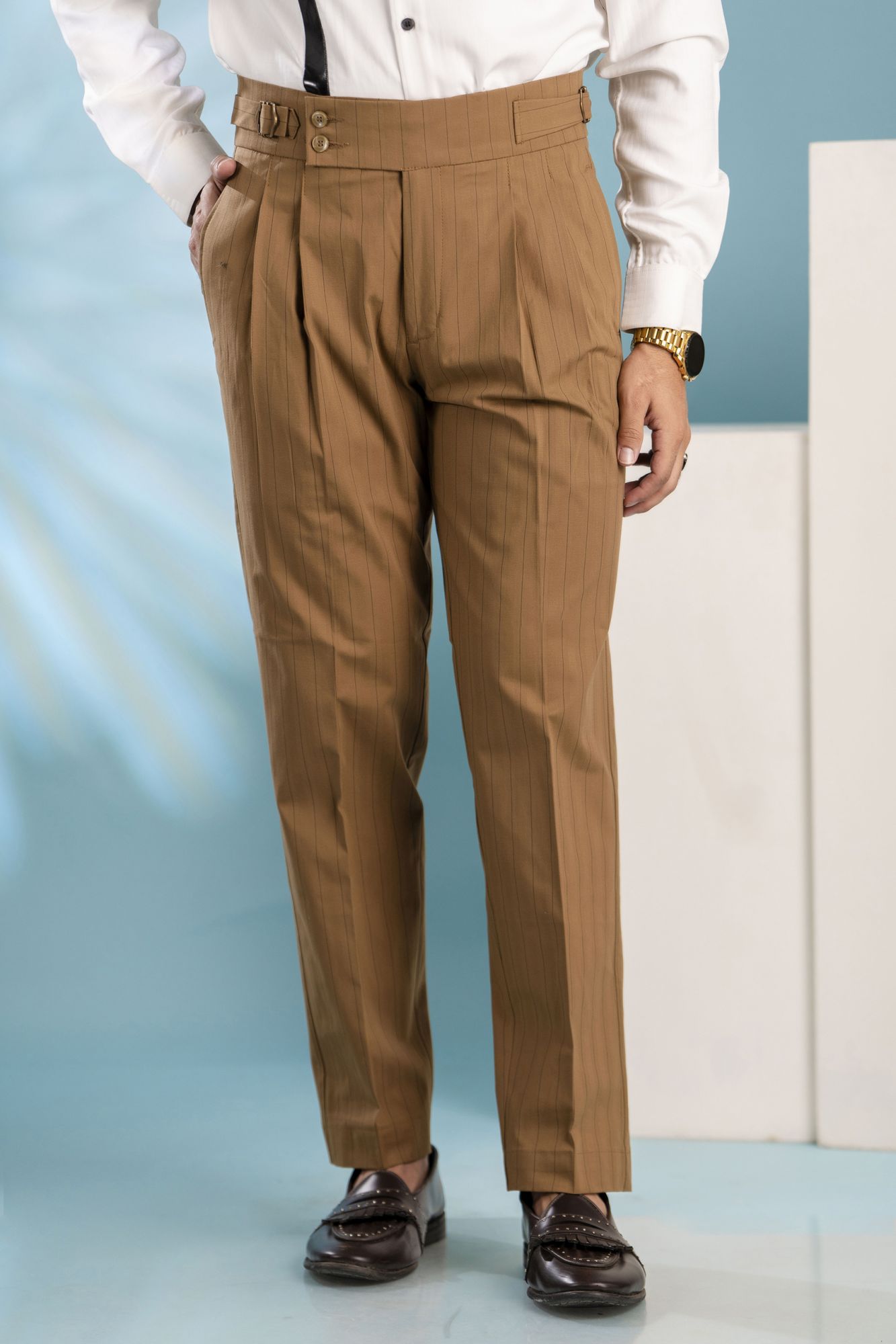 Striped Brown Gurkha Pants