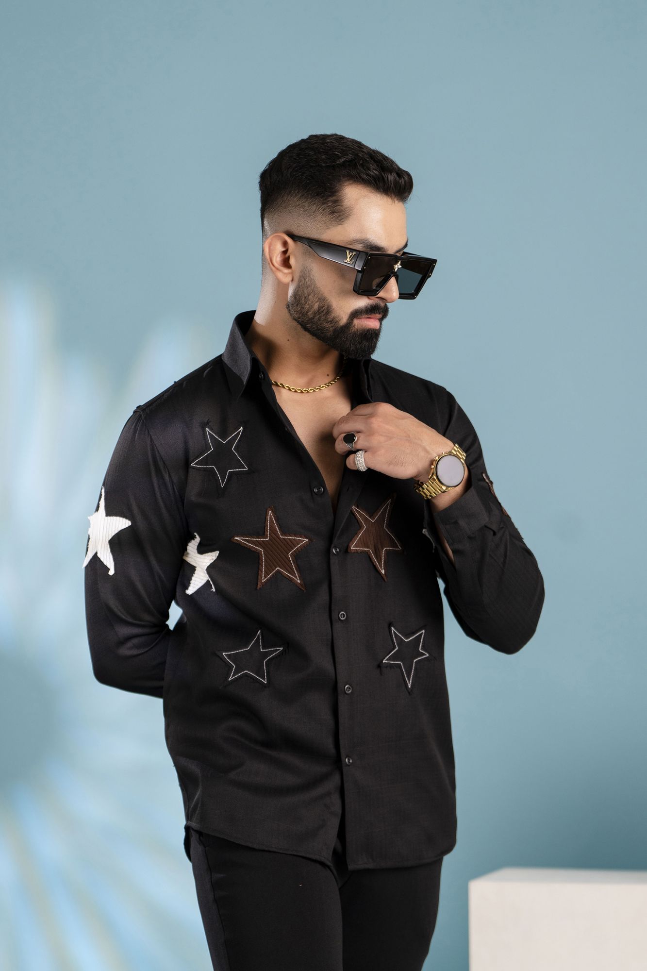 Star Patch Motif Shirt