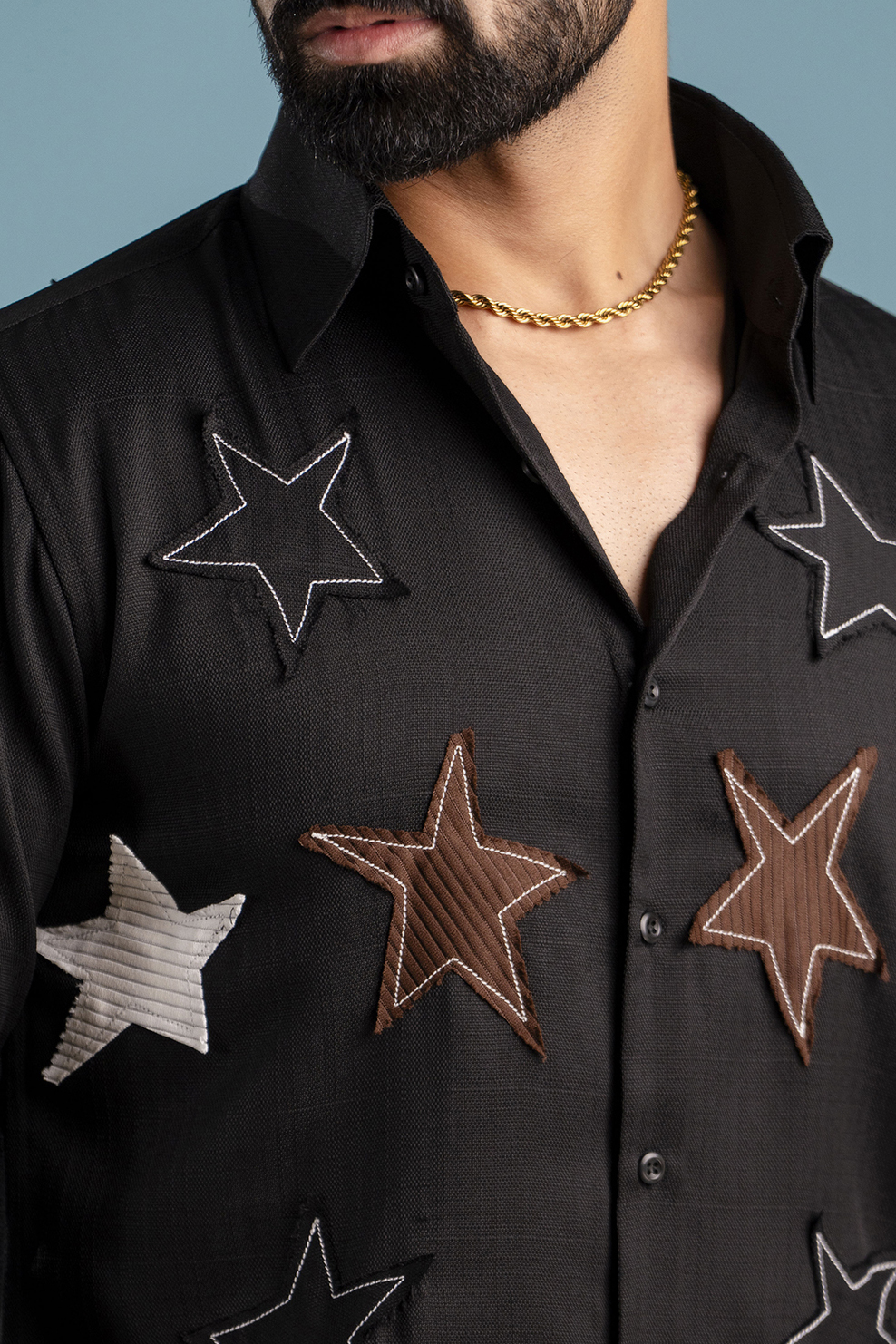 Star Patch Motif Shirt