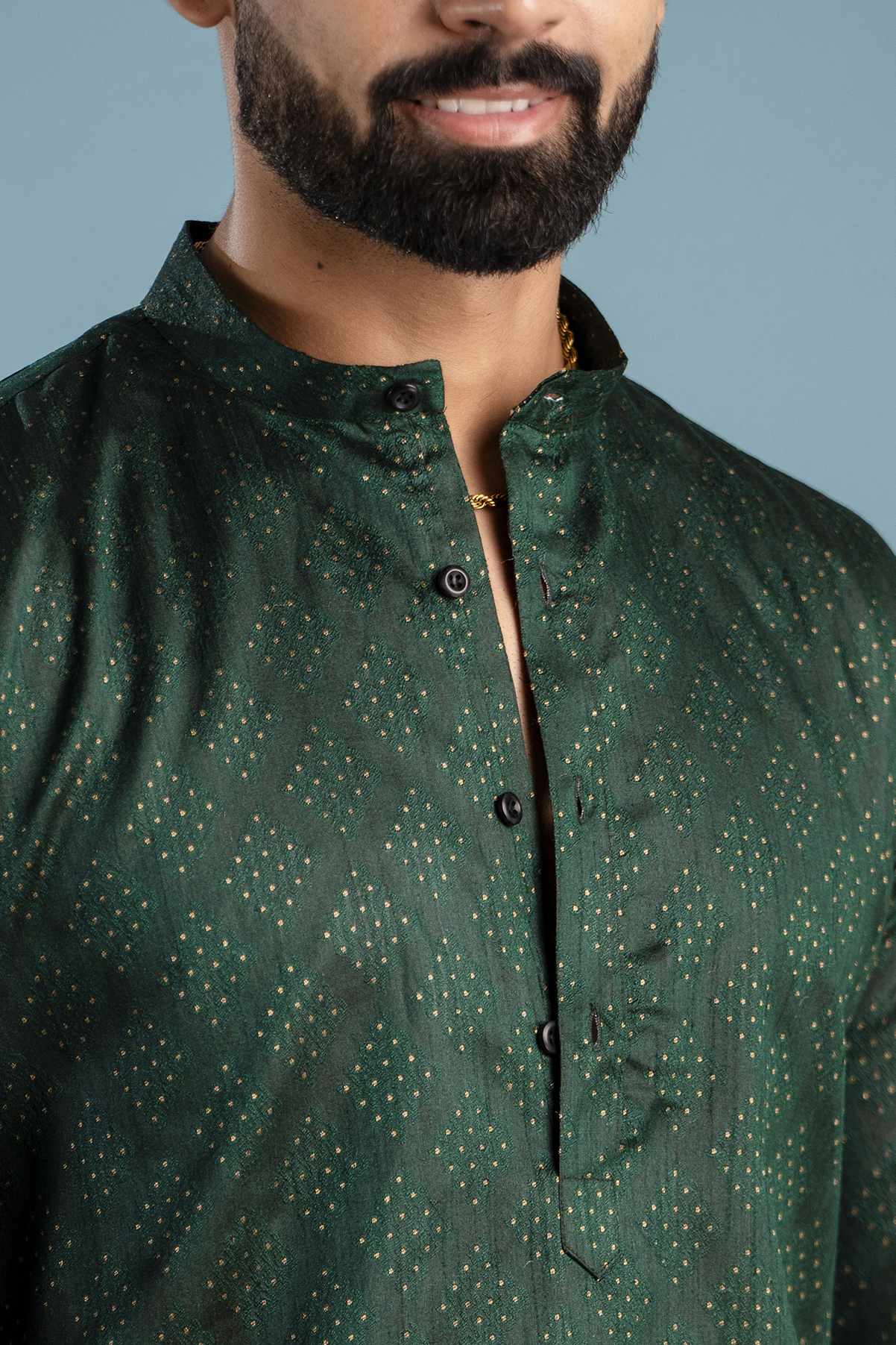 Green Silk Ethnic Kurta