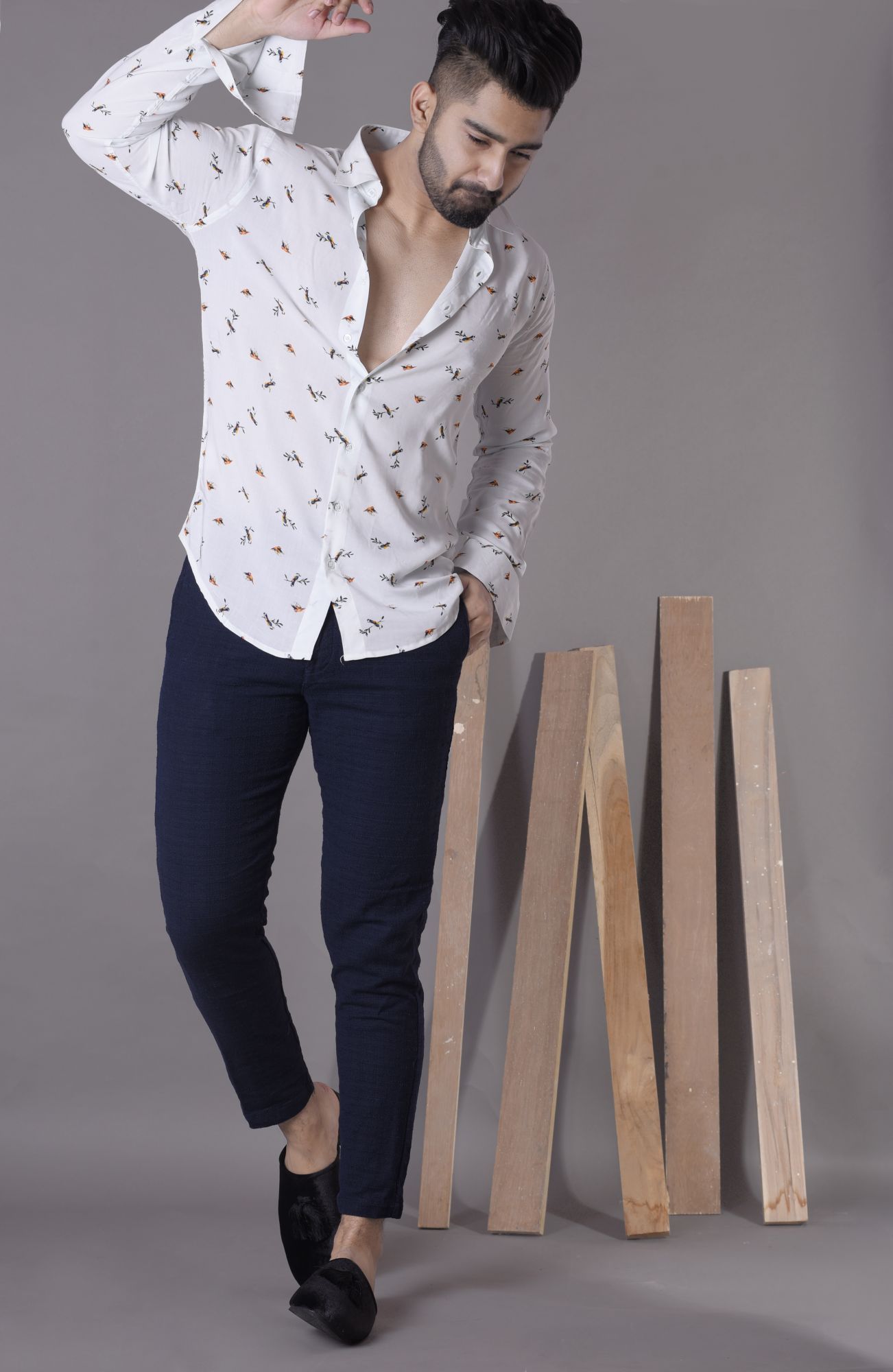 Mens Printed flowing shirt