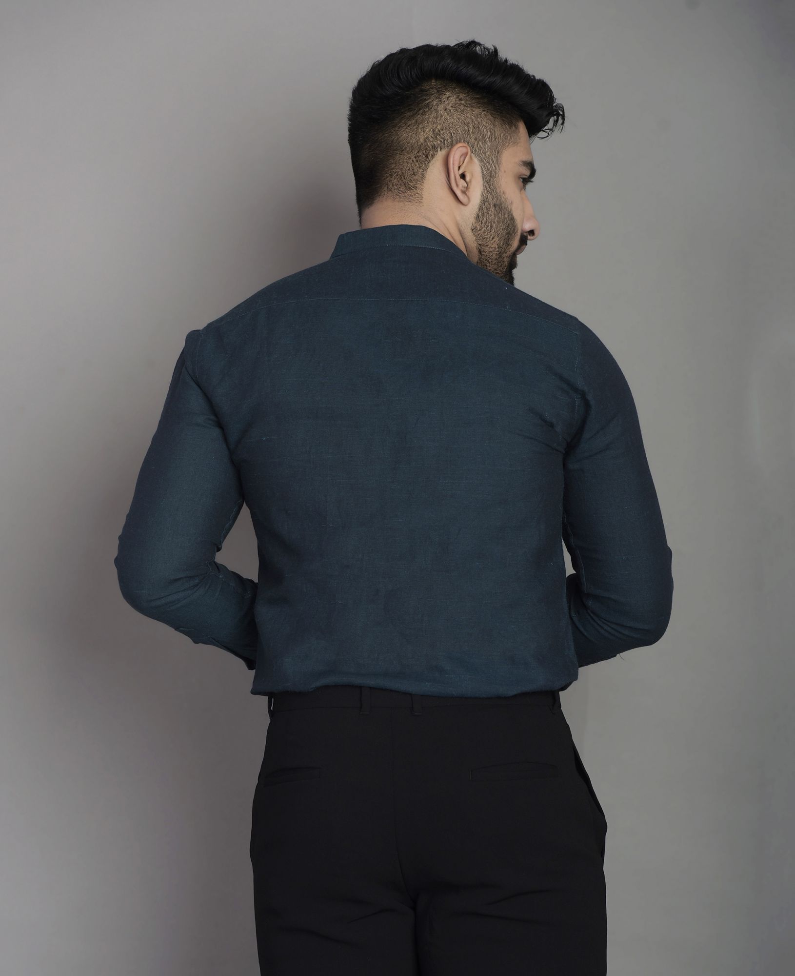 Mens Olive Green Sim Fit Shirt