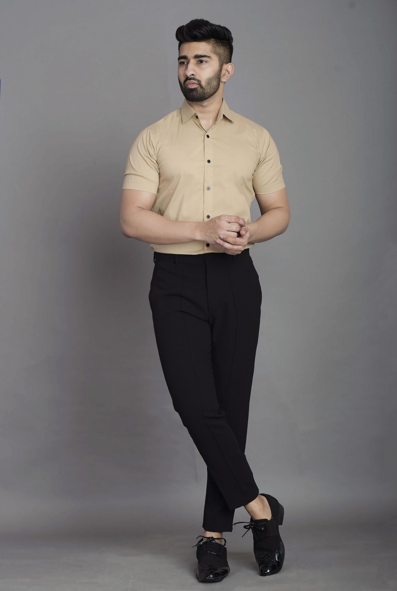 Mens Slim fit Shirt in Beige