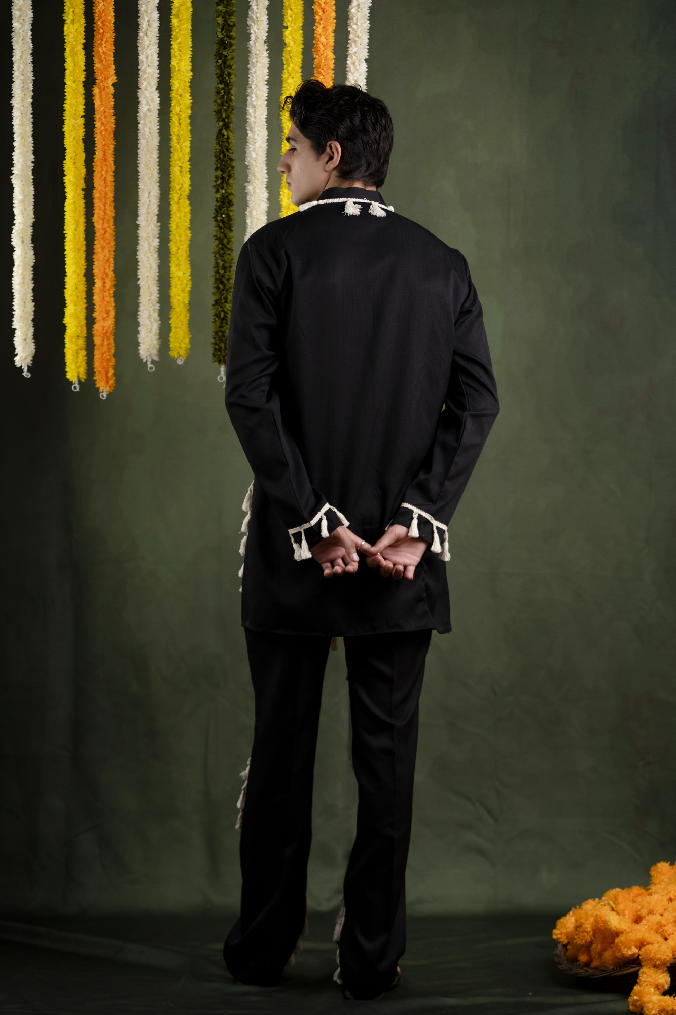 Black Boho Laced Kurta