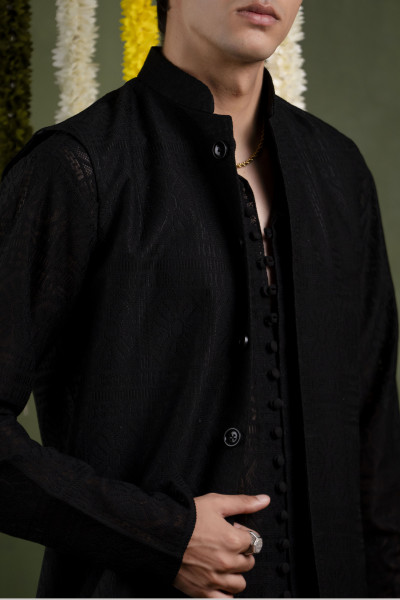 Black Crochet Jacket