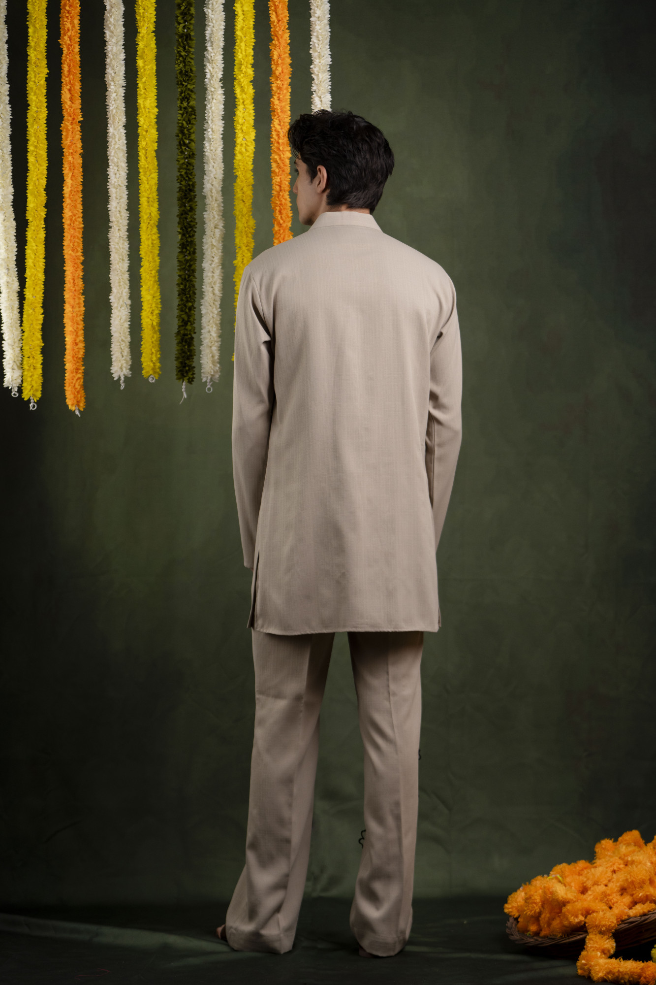 3D Floral Cream Kurta