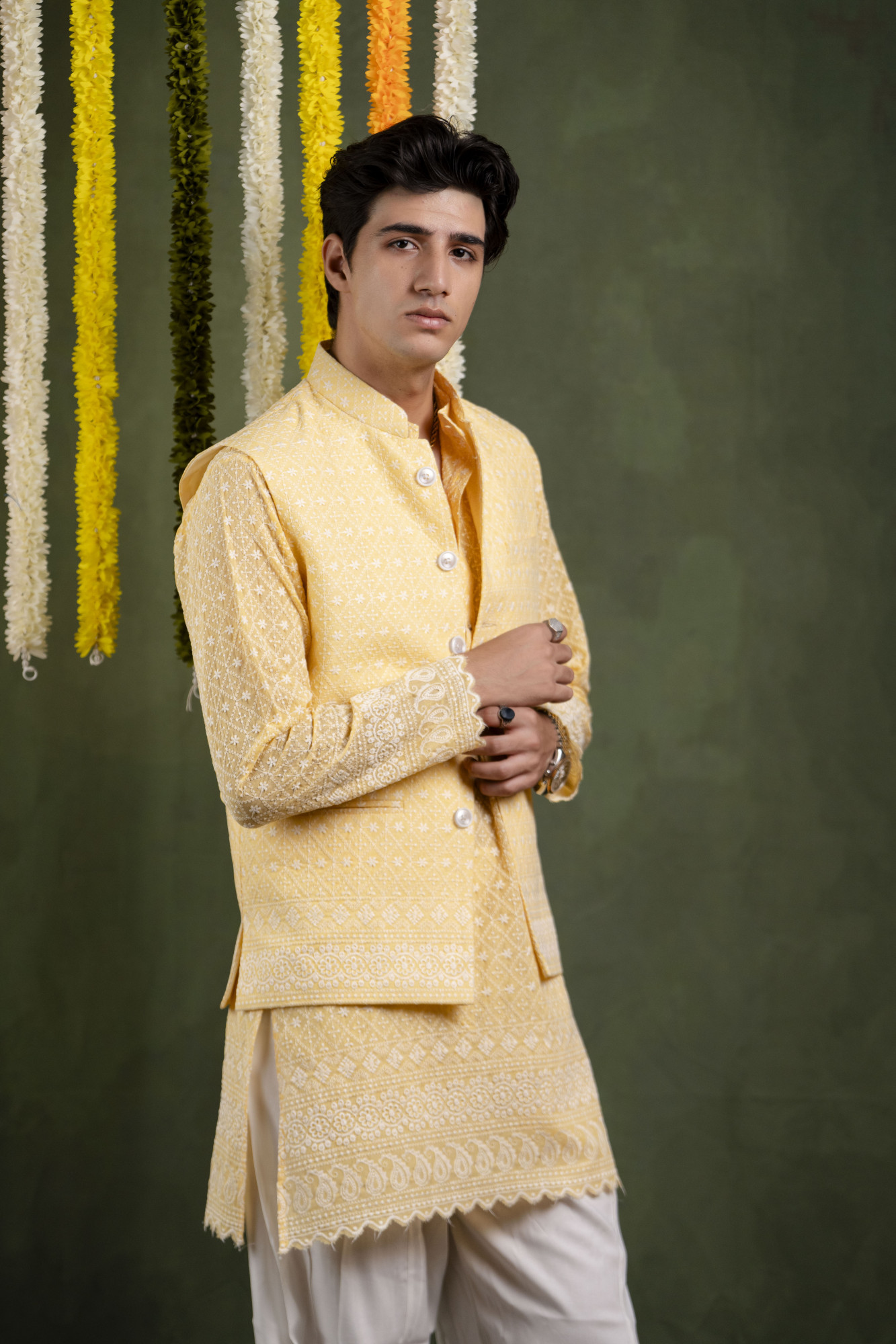 Embroidered Jacket In Yellow