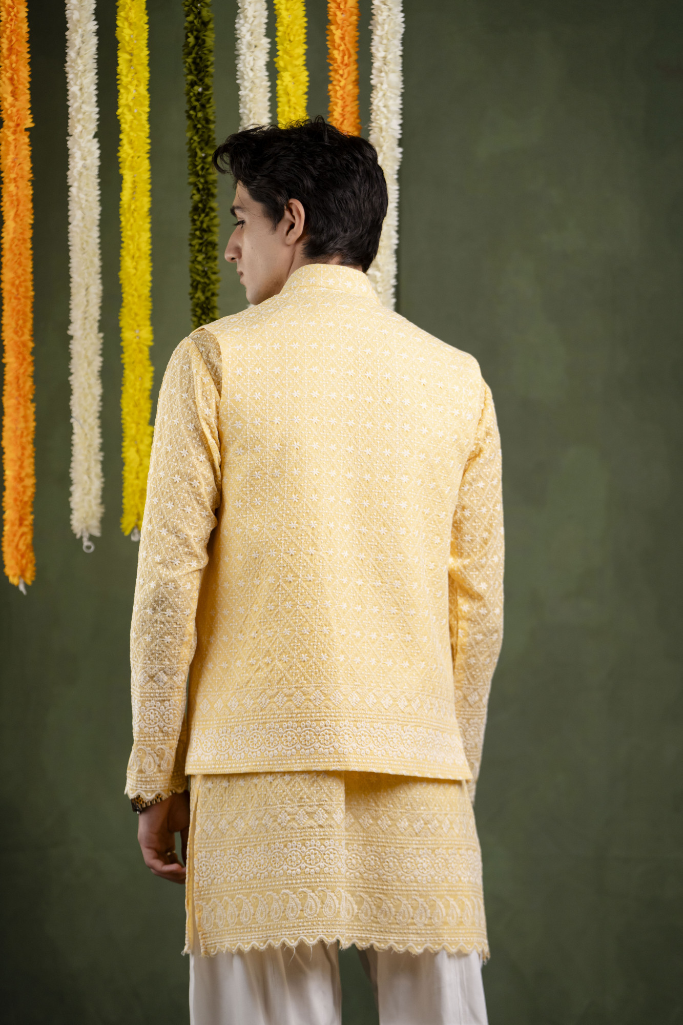 Embroidered Jacket In Yellow