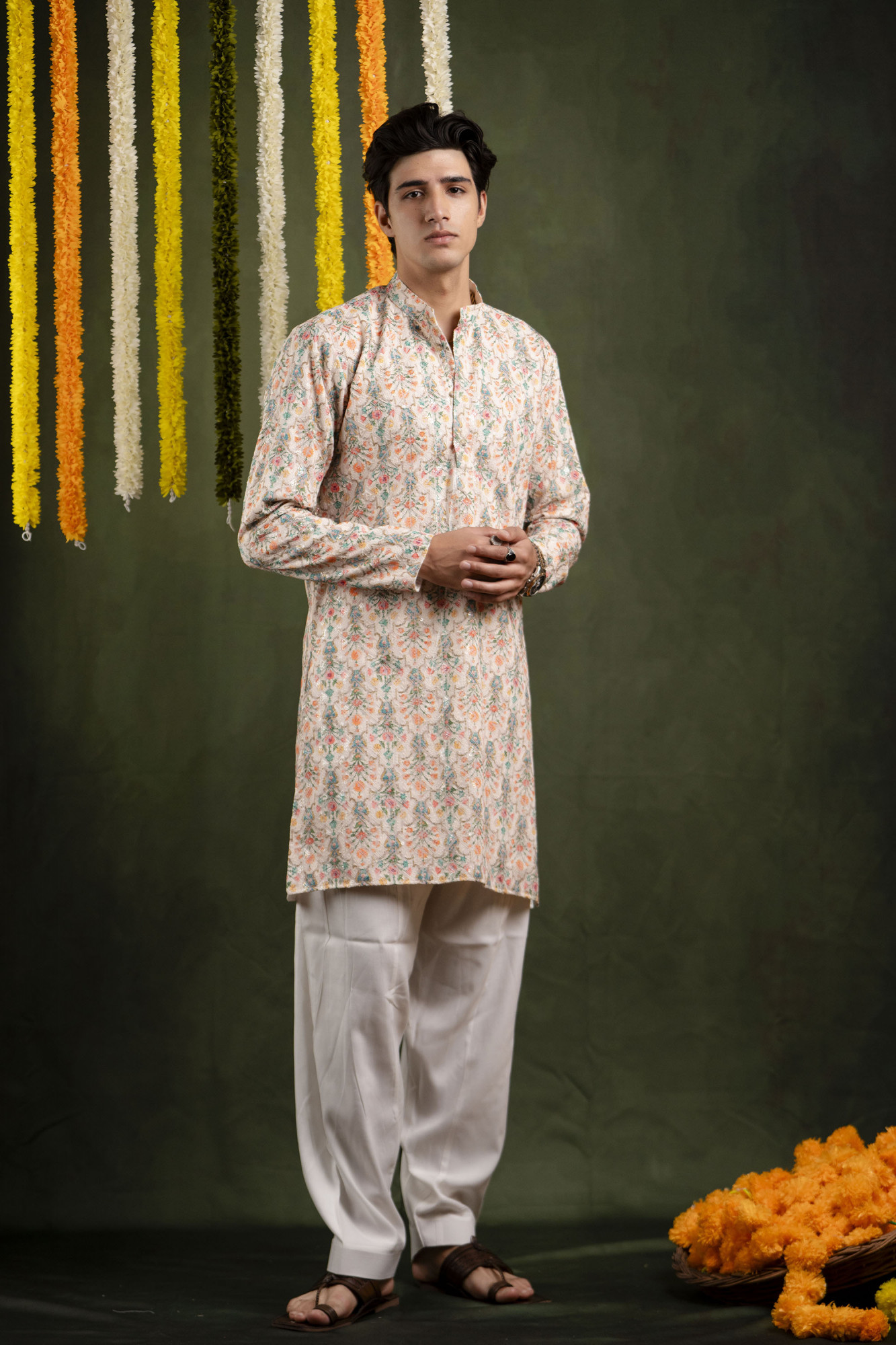 Multicolor Lucknowi Kurta