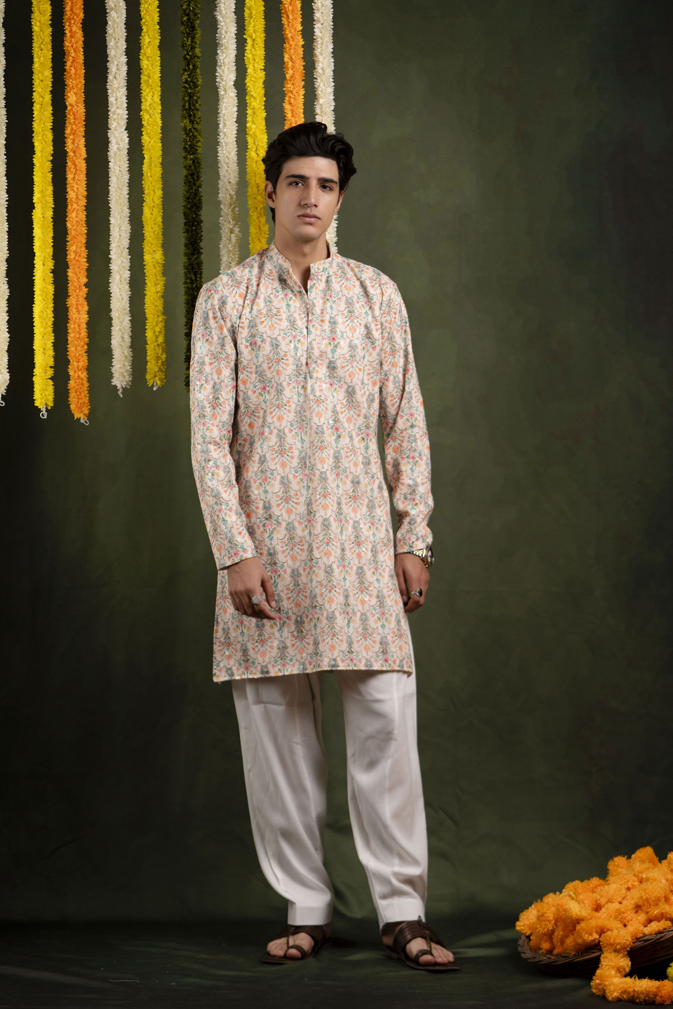 Multicolor Lucknowi Kurta