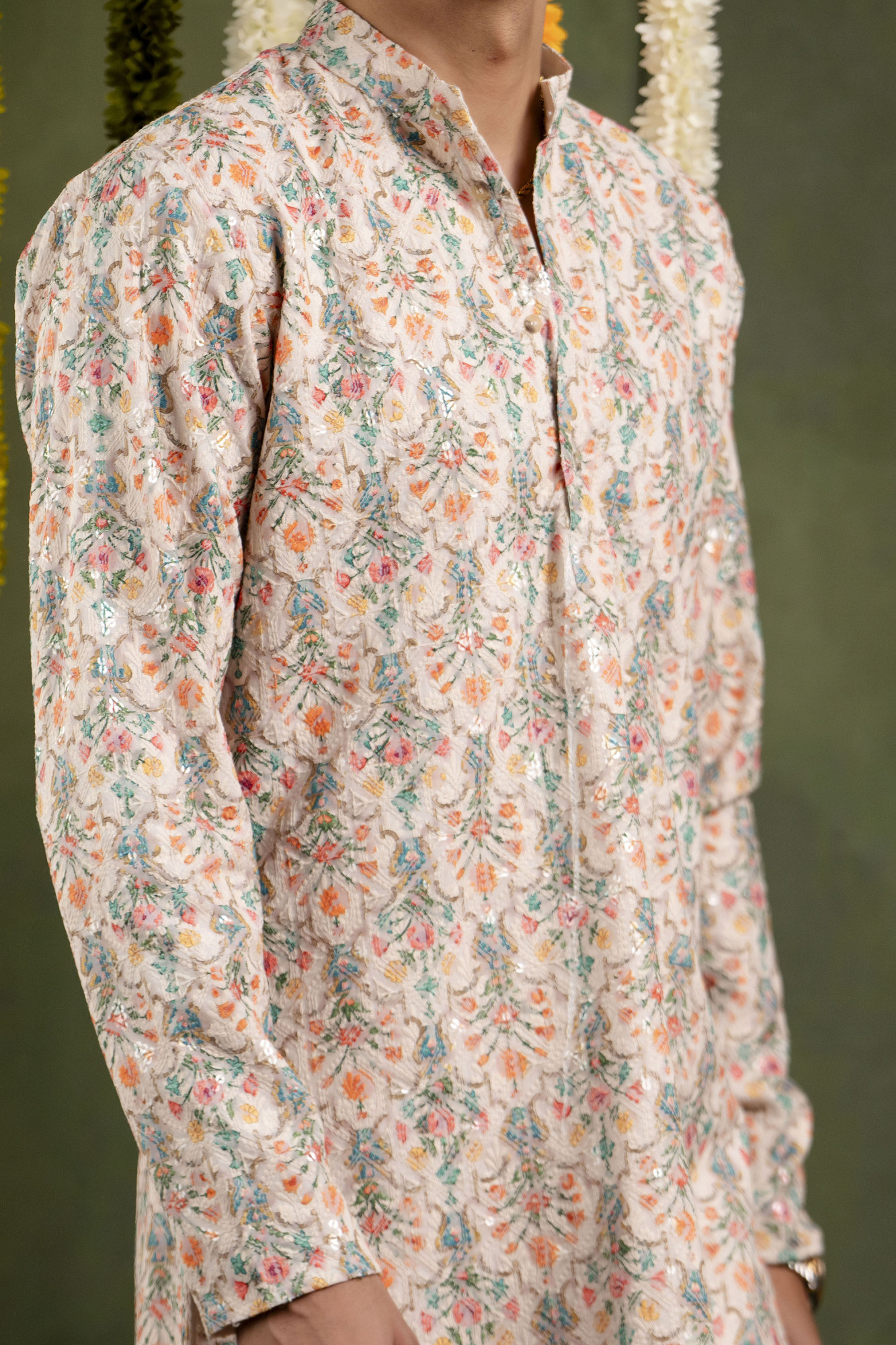 Multicolor Lucknowi Kurta